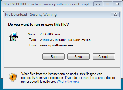 FoxPro Driver Screen Shot FoxPro Driver Screen Shot